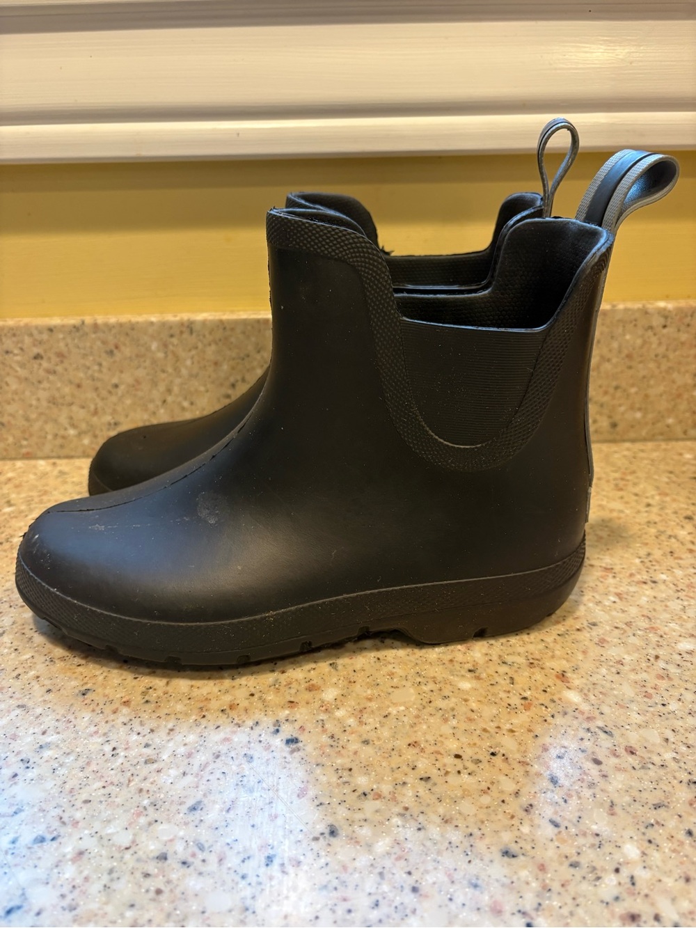 Totes Women’s Cirrus Chelsea Ankle Rain Boots in Black, Size 7